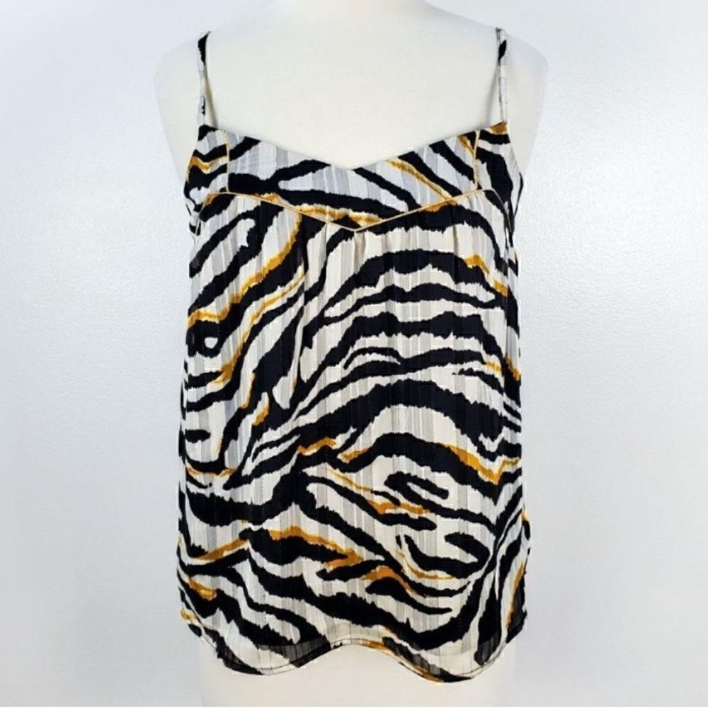 NEW BISHOP + YOUNG Zebra Metallic Tank Top